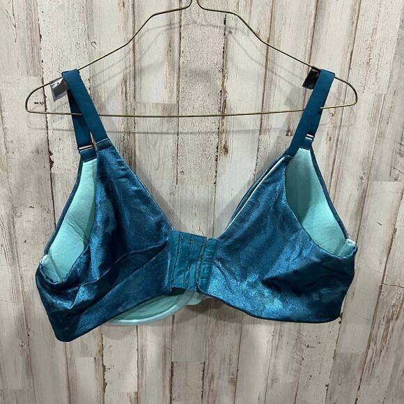Cacique Blue Lace Floral Lightly Lined Full Coverage Bra Womens Size 44D - Picture 5 of 7